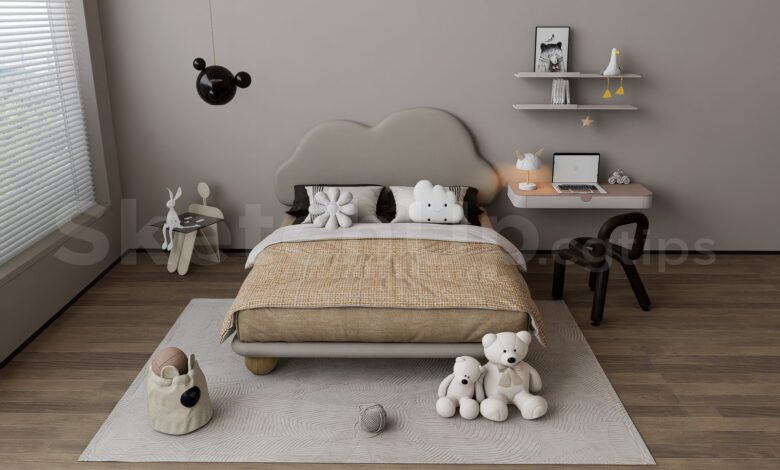 16192. Free Sketchup Kids Bedroom Interior Model Download (1)