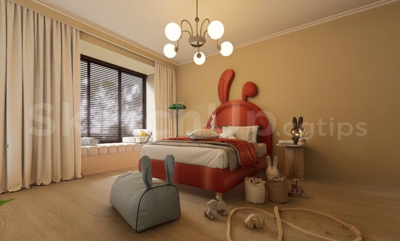 16225. Free Sketchup Kids Bedroom Interior Model Download (2)