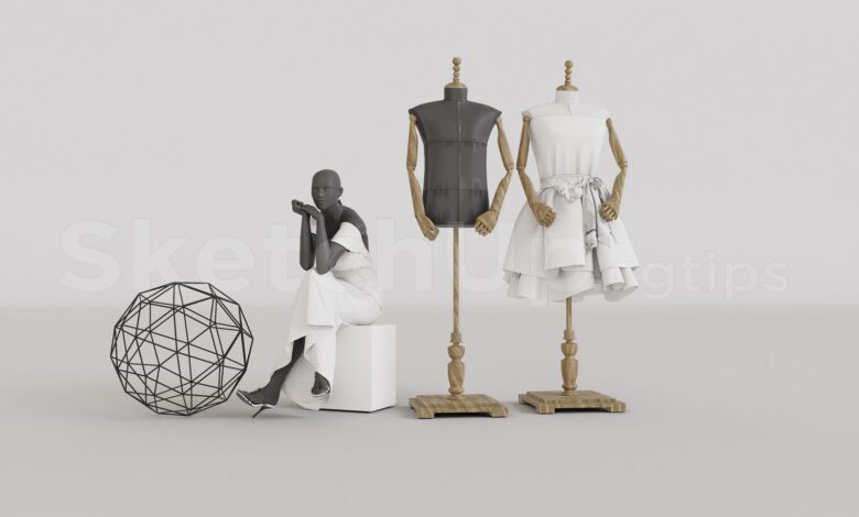 16366. Free Download Of 3d Sketchup Model Of A Mannequin For Fashion Clothing (2)