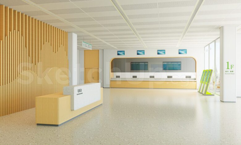 20507. Free Sketchup Hospital Lobby Model Download (2)