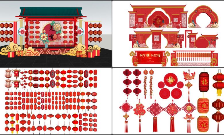 20522. قم بتنزيل زخرفة Sketchup مجانية في عطلة Tet
