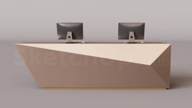 20526. Free Sketchup Reception Desk Model Download (1)