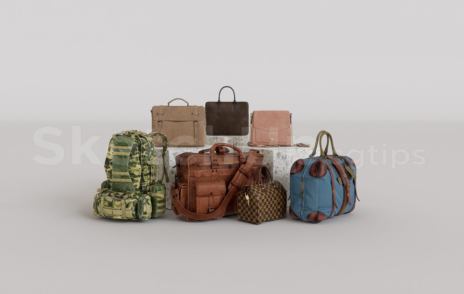 16451. تنزيل نموذج حقيبة يدوي Sketchup (2)