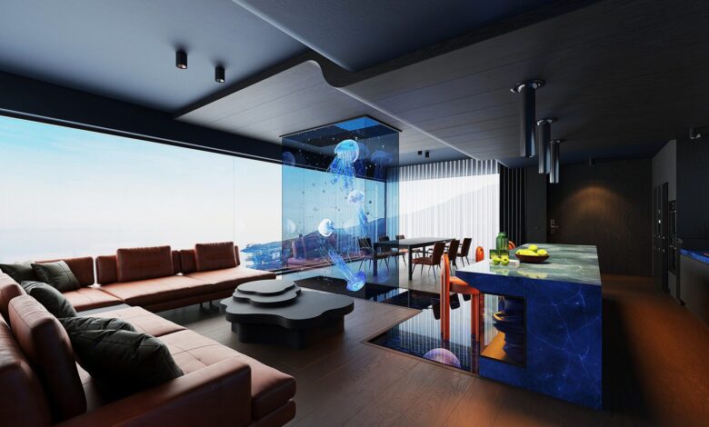 16530. Free Sketchup Living Room - Kitchen Interior Model Download By Xuan Khanh (1)