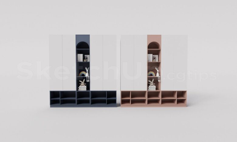 16584. Free Sketchup Child Wardrobe Model Download (2)