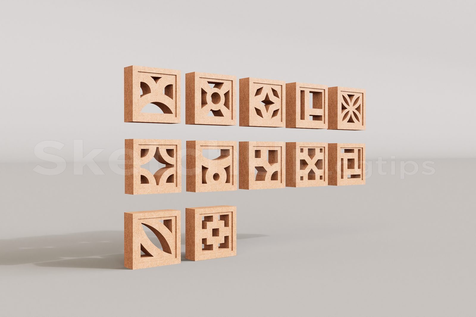 16648. تنزيل نموذج Sketchup Hollow Bricks (2)