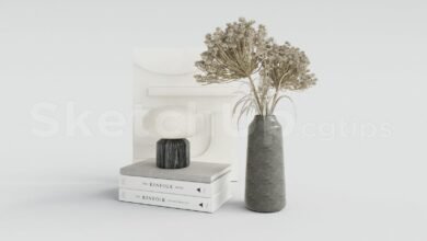 16467. Free Sketchup Decorative Set Model Download (2)