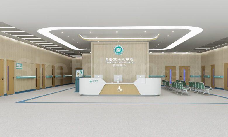 20534. Free Sketchup Hospital Lobby Model Download (1)