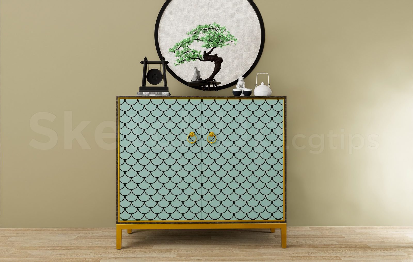 20565. Free Sketchup Console Table Model Download (1)