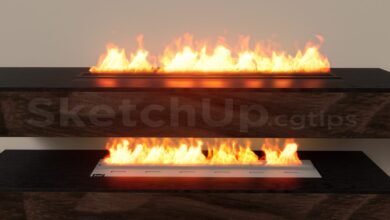 16690. Free Sketchup Fireplace Model Download (1)