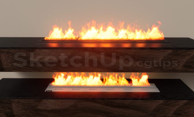 16690. Free Sketchup Fireplace Model Download (1)