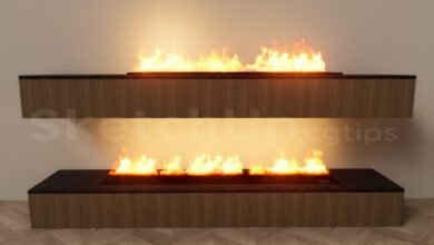 16691. Free Sketchup Fireplace Model Download (2)