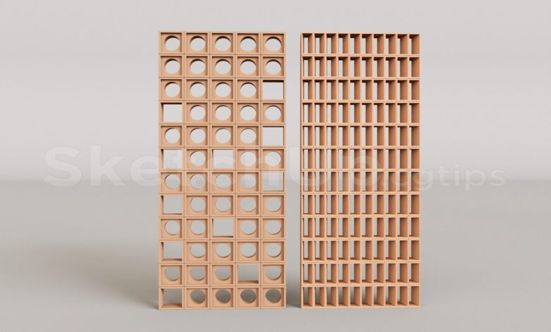 16771. Free Sketchup Breeze Blocks Model Download (1)
