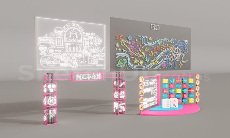 16877. تنزيل نموذج Sketchup Neon Light Model (2)