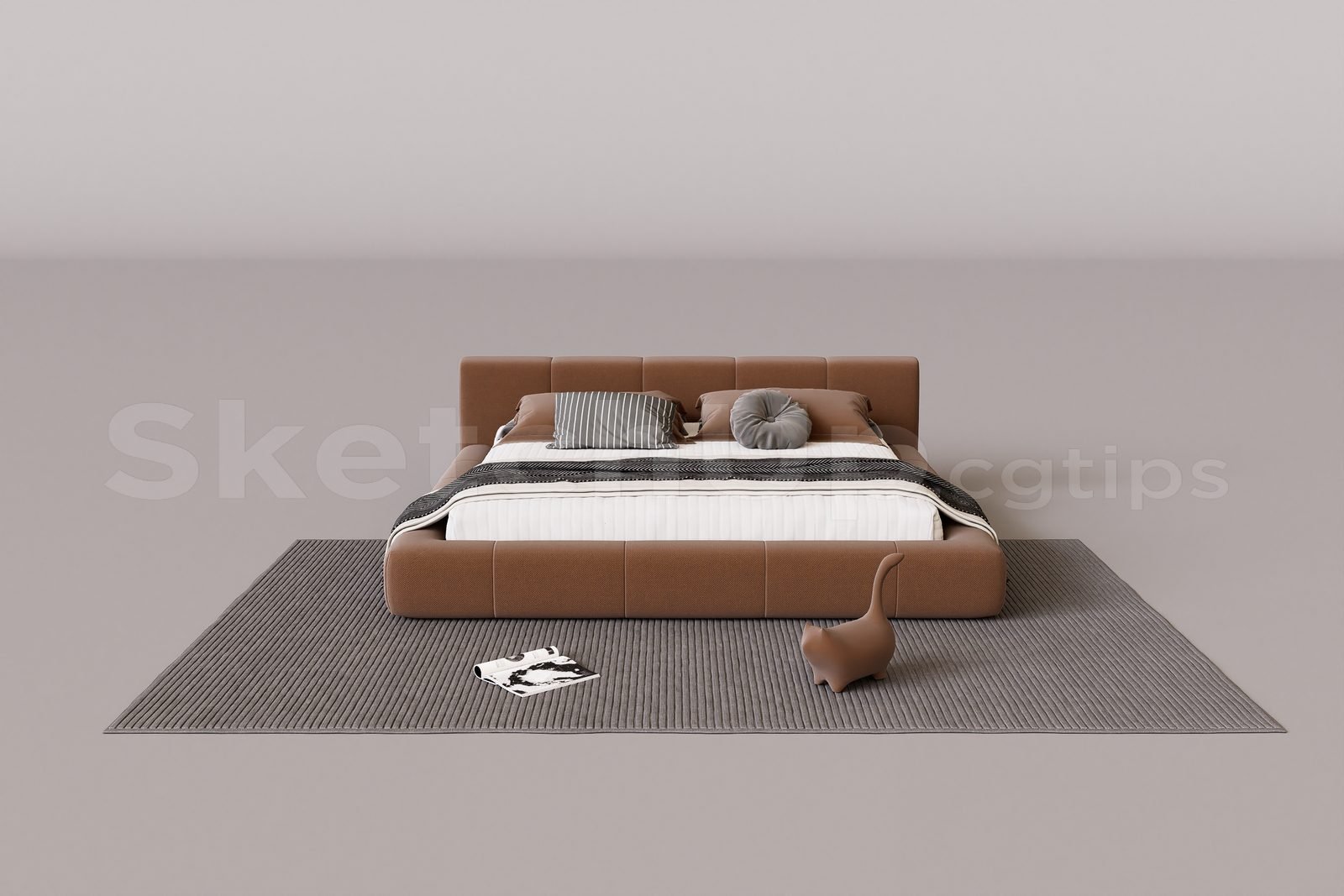 16890. تنزيل نموذج سرير Sketchup المجاني (1)