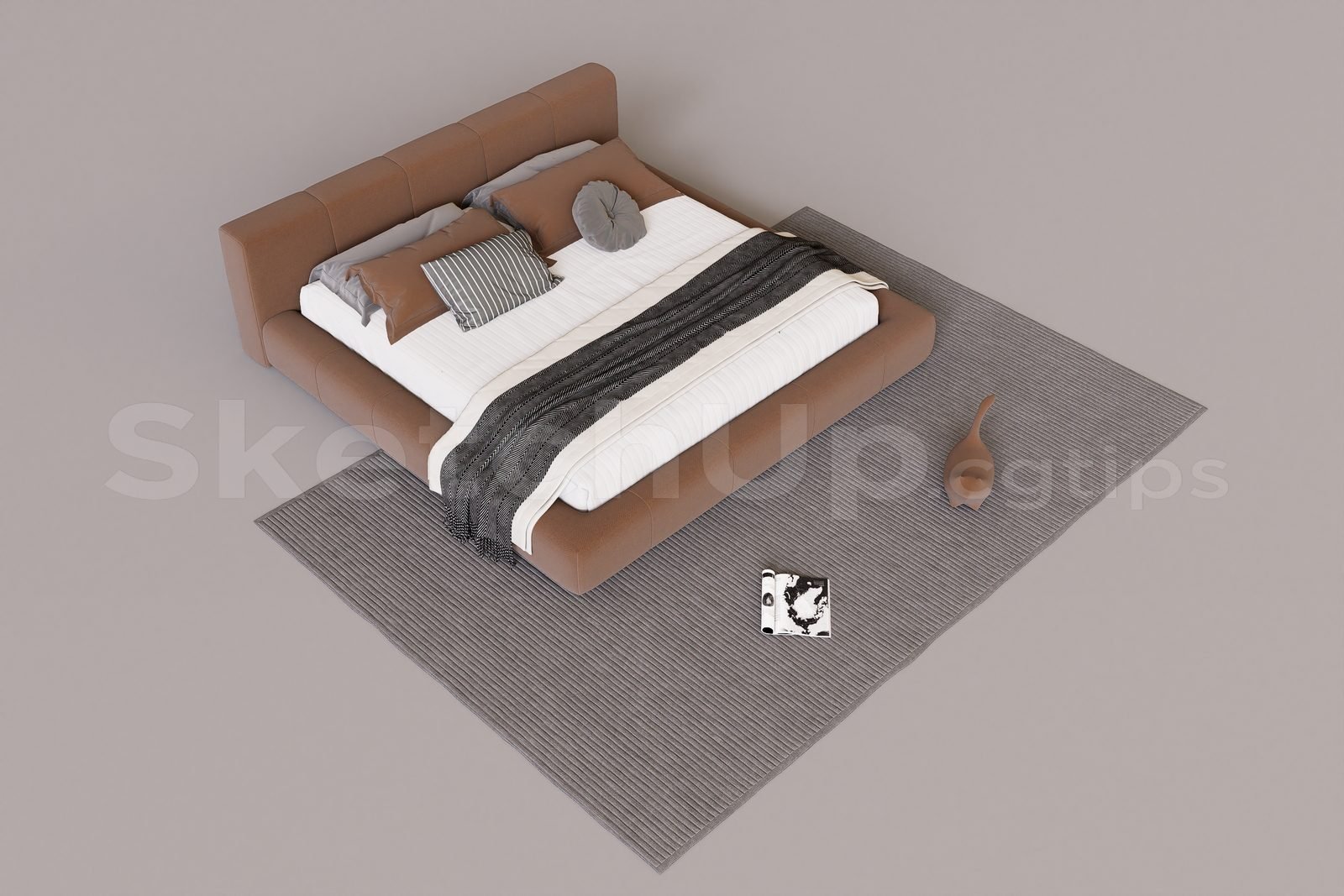 16890. تنزيل نموذج سرير Sketchup المجاني (2)