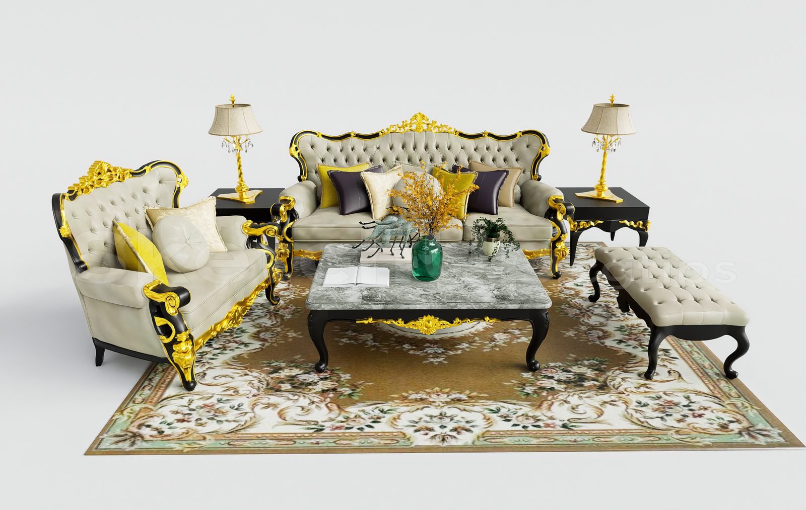 16989. تنزيل نموذج Sketchup Neoclascical Sofa Model (2)