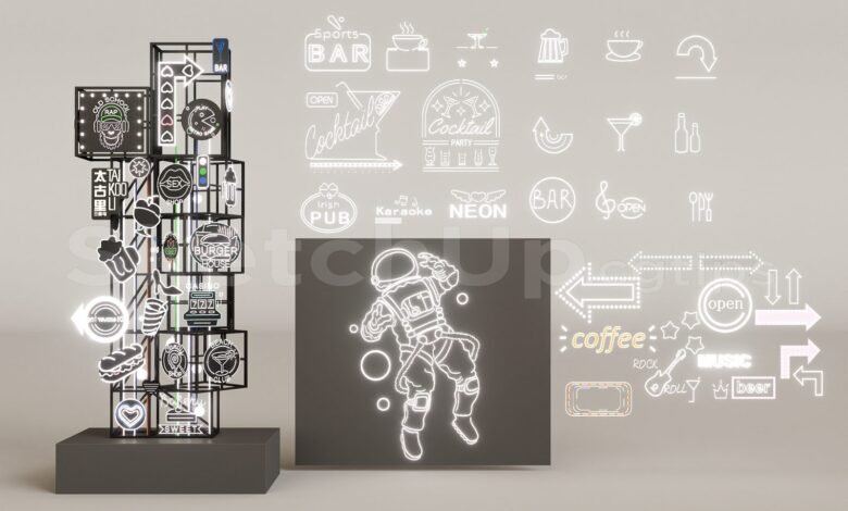 16917. Free Sketchup Neon Light Model Download (2)