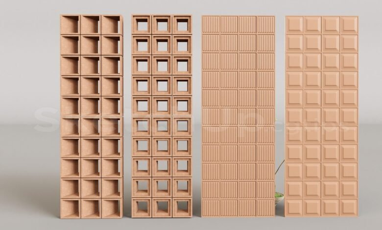 17001. Free Sketchup Breeze Blocks Model Download (2)