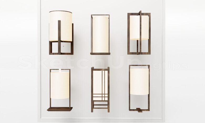 17016. Free Sketchup Table Lamp Model Download (1)
