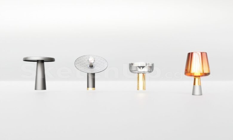 17042. Free Sketchup Table Lamp Model Download (1)