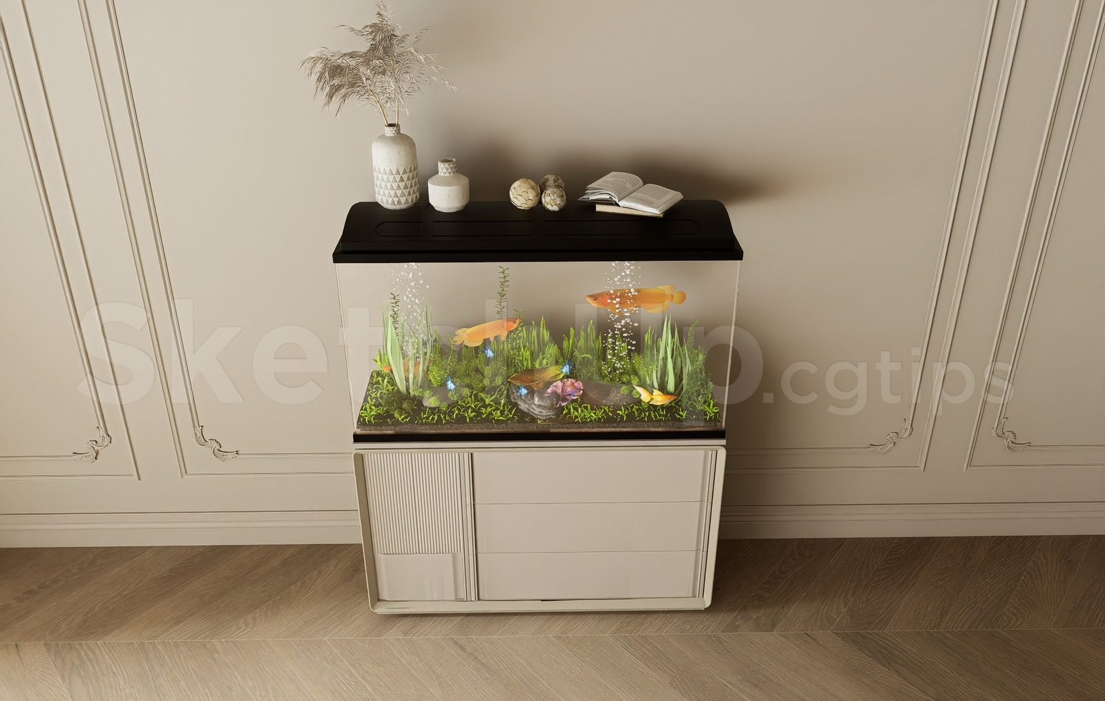 20579. تنزيل نموذج Sketchup Aquarium Tank Model (2)