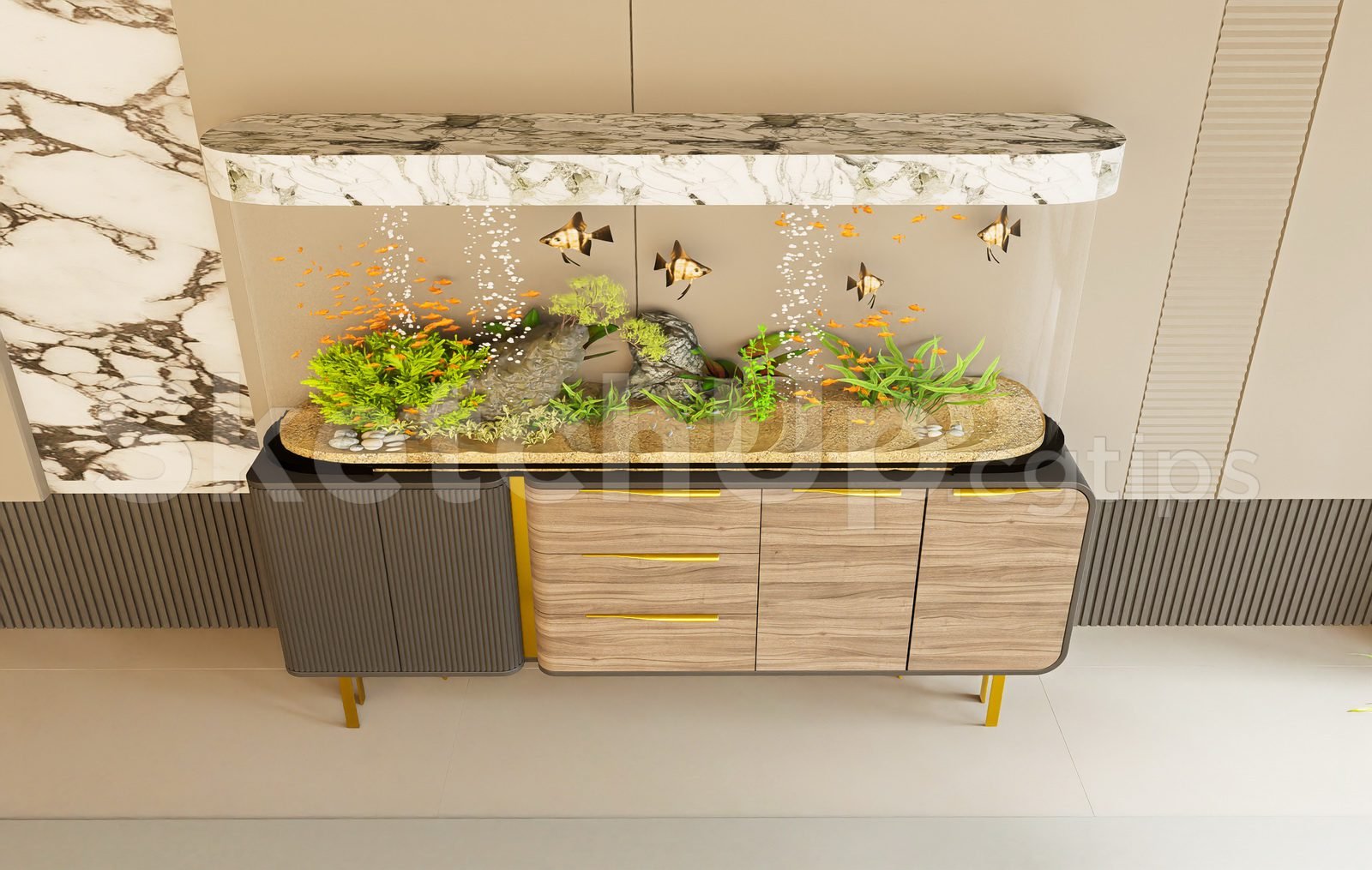 20584. تنزيل نموذج Sketchup Aquarium Tank Model (2)