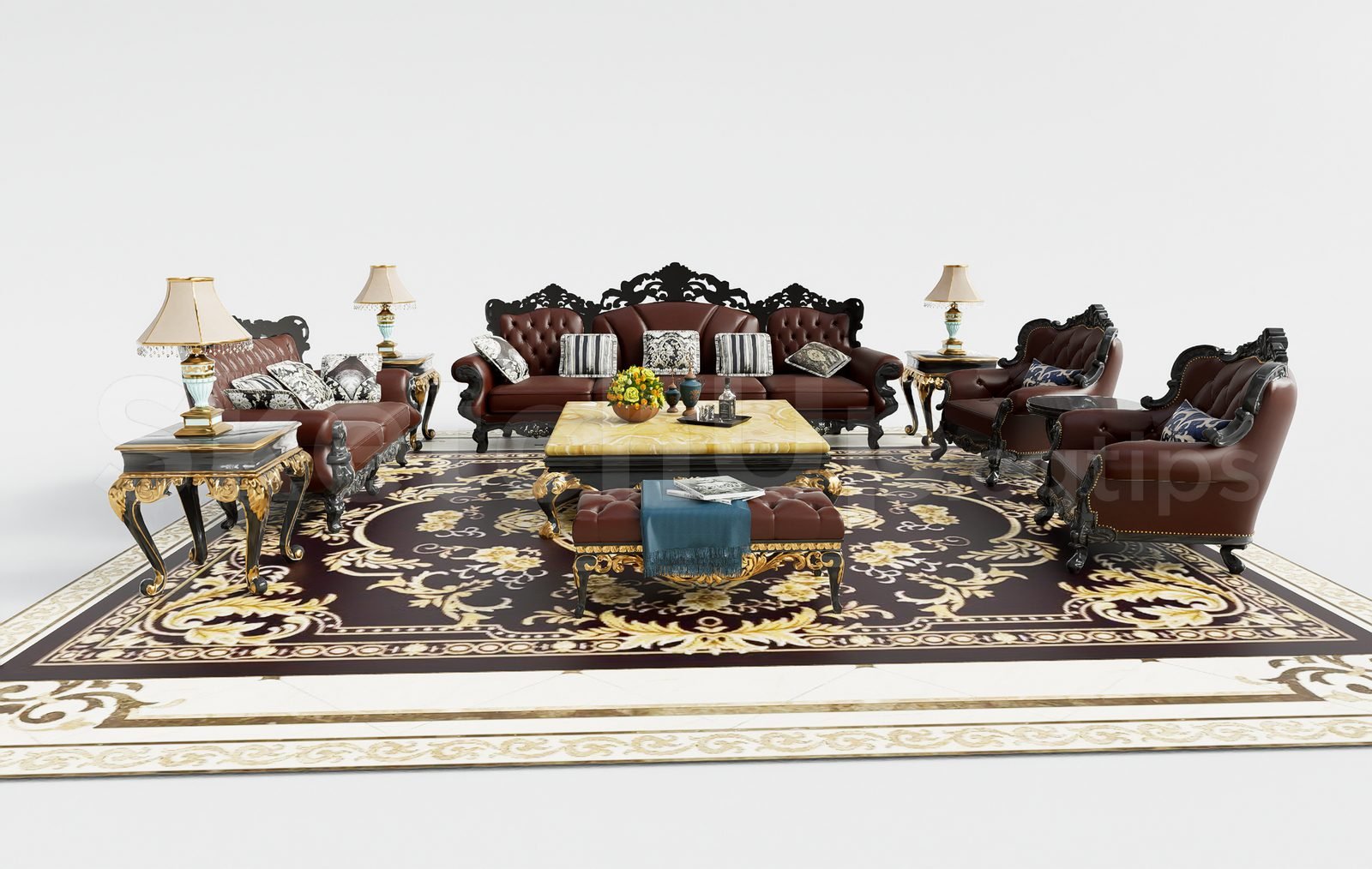 17325. تنزيل نموذج Sketchup Neoclascical Sofa Model (1)