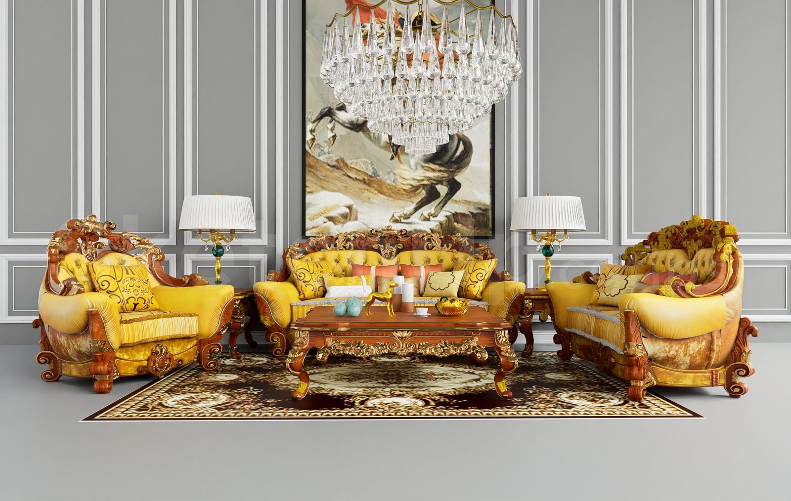 17515. تنزيل نموذج Sketchup Neoclascical Sofa Model (1)