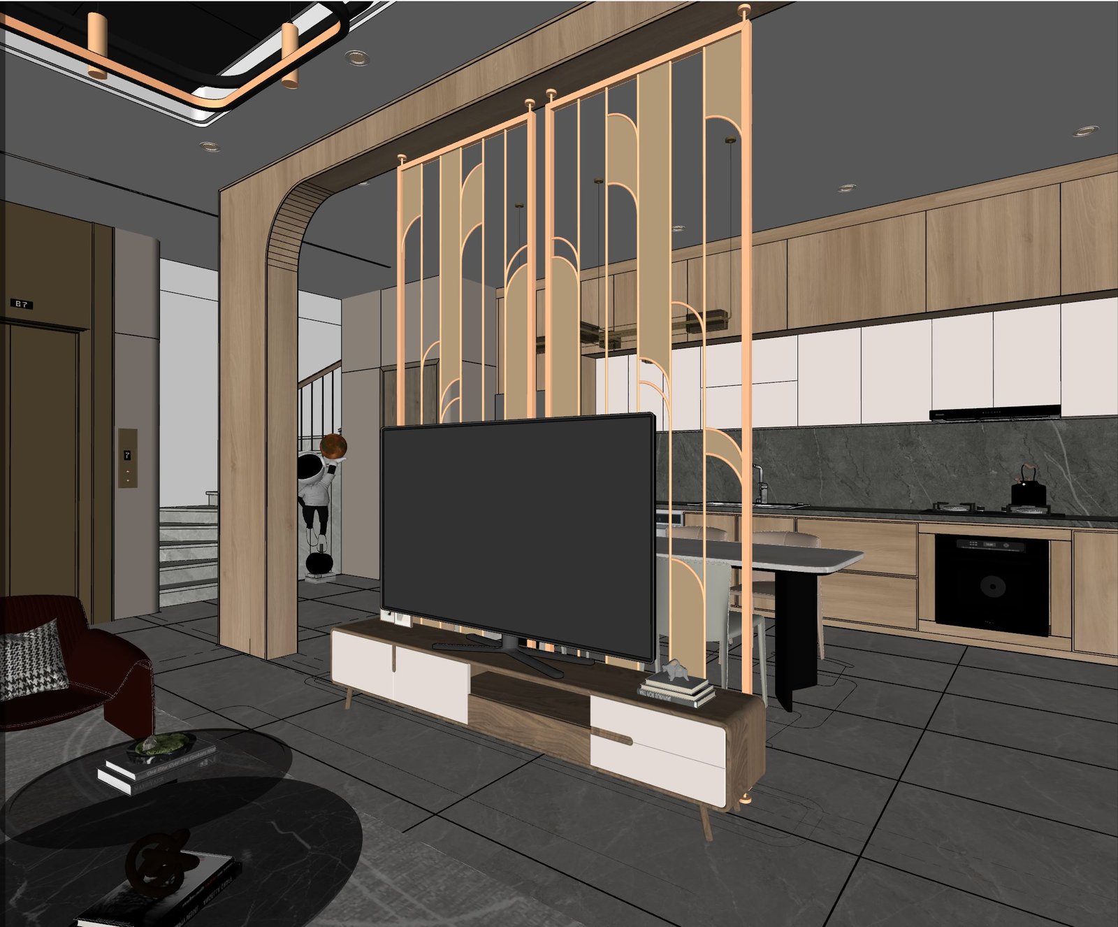 17587. غرفة المعيشة المجانية - طراز المطبخ الداخلي تنزيل بواسطة Phan Thuc (2)