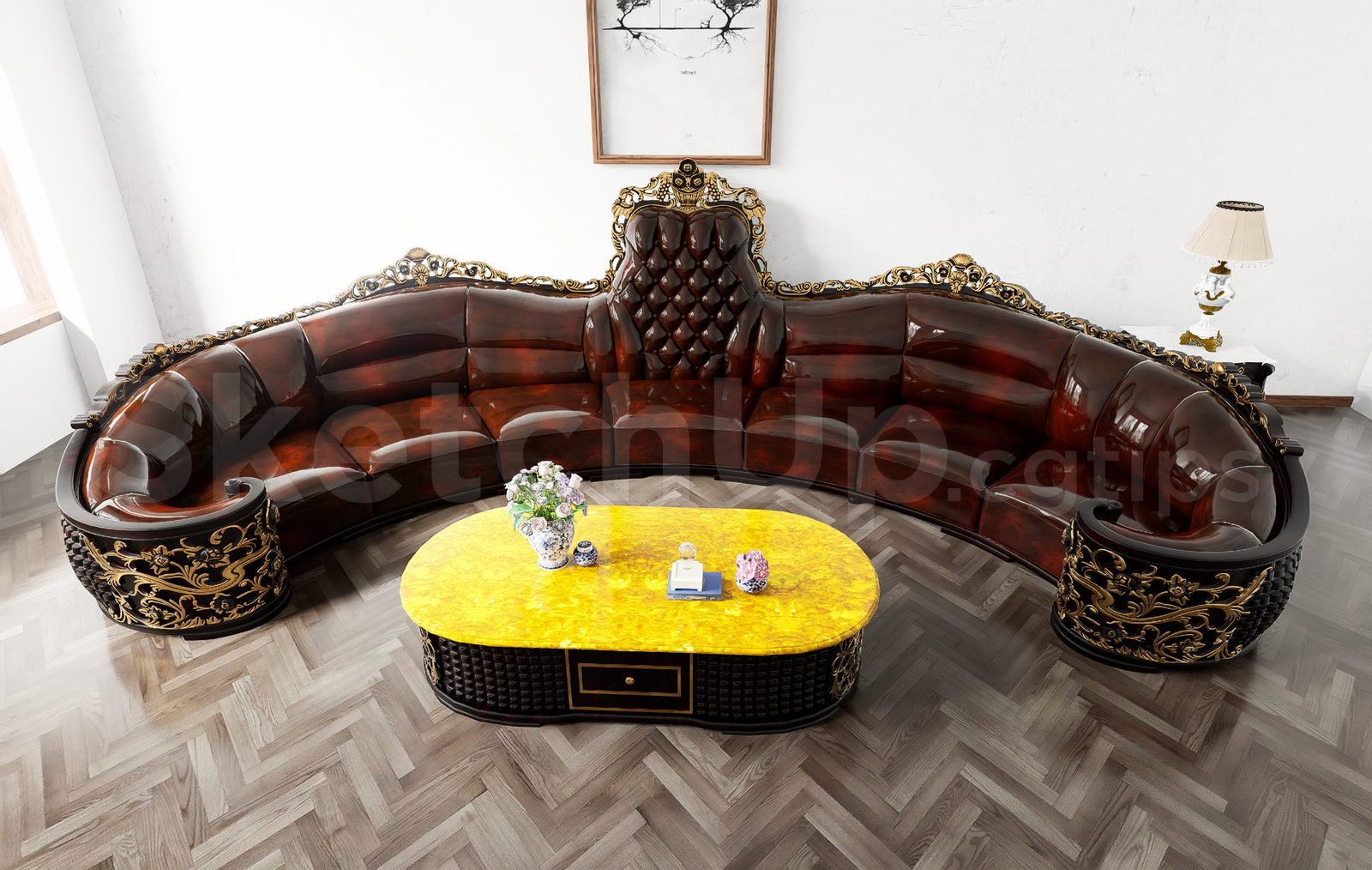 17598. تنزيل نموذج أريكة كلاسيكي مجاني (2)