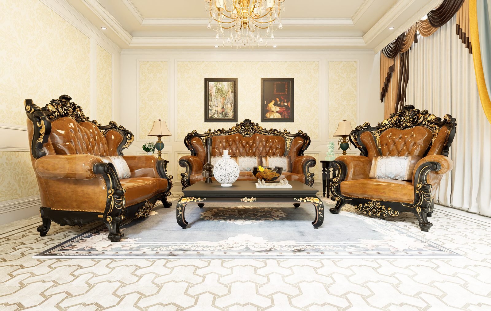 17623. تنزيل نموذج Sketchup Neoclascical Sofa Model (1)