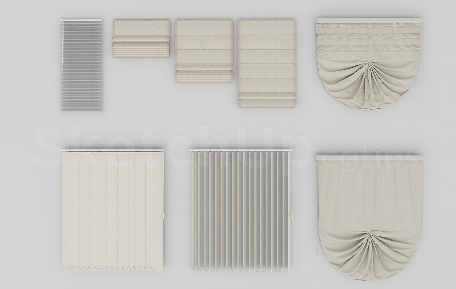 17727. تنزيل نموذج Sketchup Curtain Model (2)