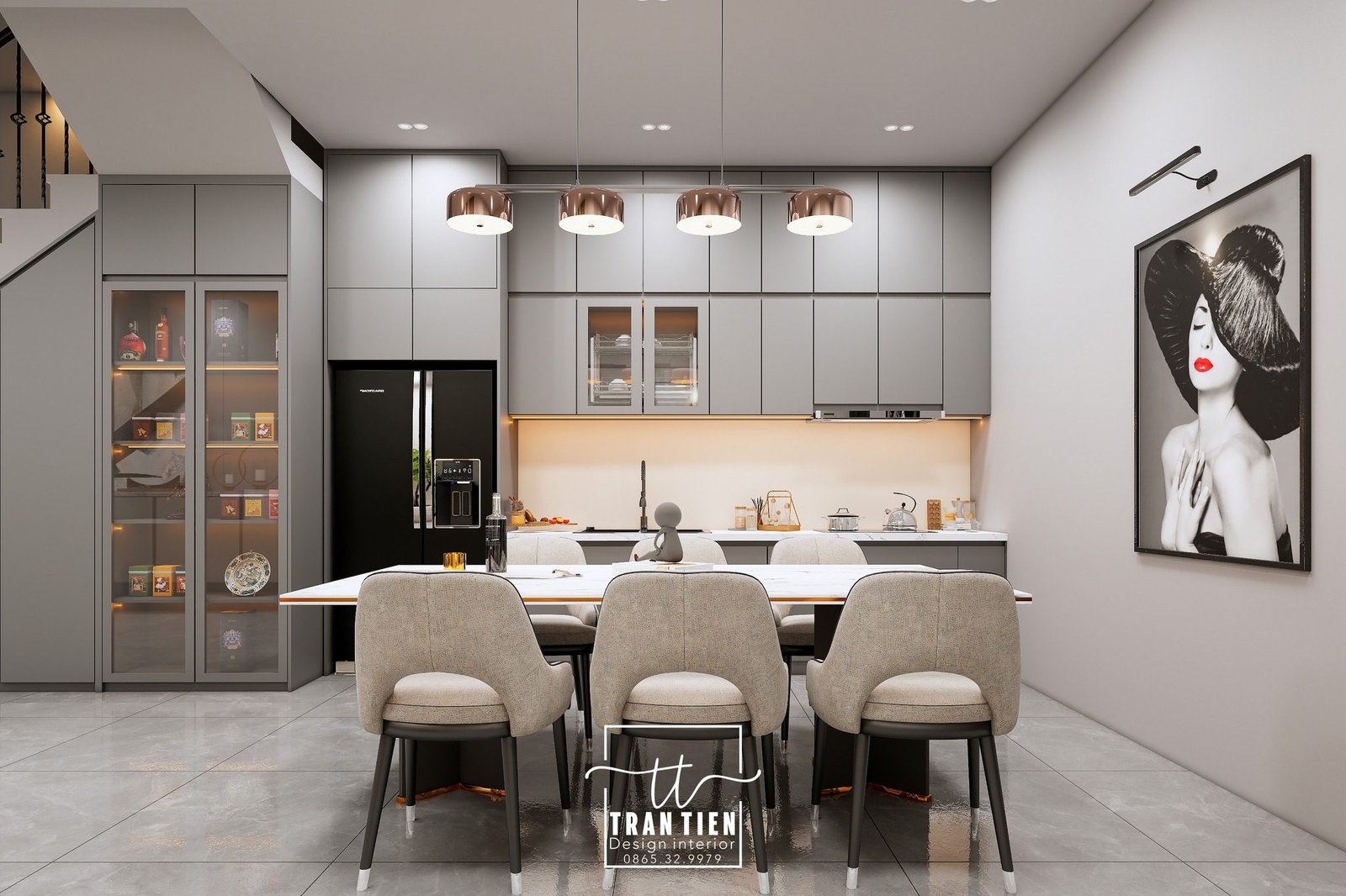 17786. غرفة المعيشة Sketchup المجانية - نموذج المطبخ الداخلي تنزيل بواسطة Tran Tien (4)