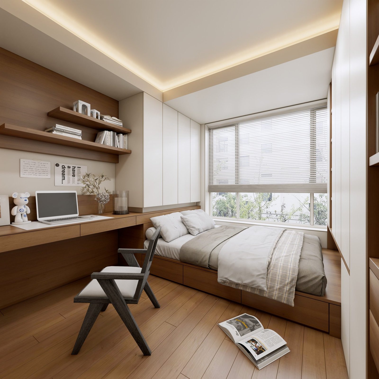 17840. نموذج تنزيل مجاني Sketchup غرفة نوم داخلية صممه Hoang NAM (1)