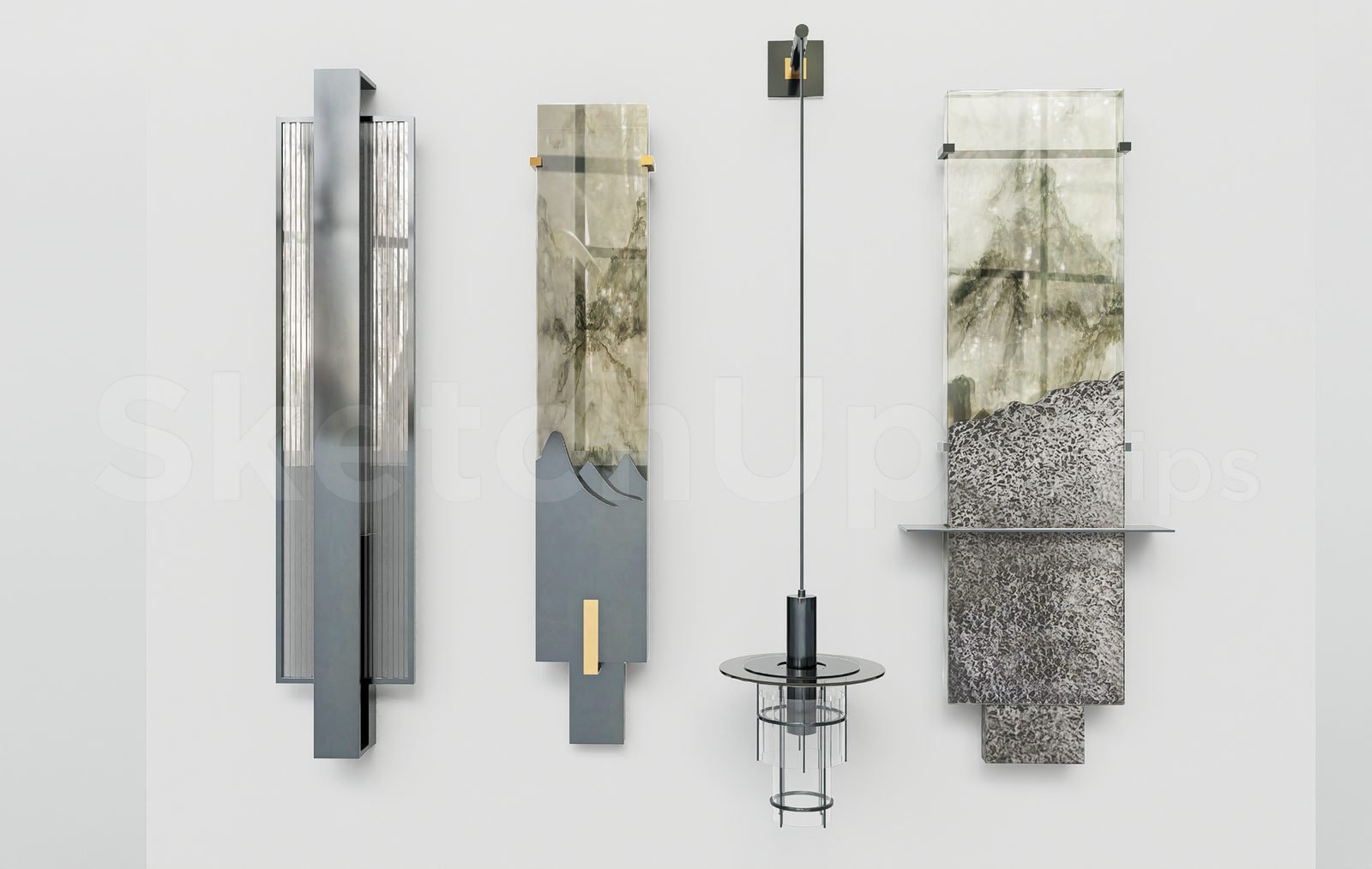 17824. تنزيل نموذج Sketchup Wall Light Model (2)