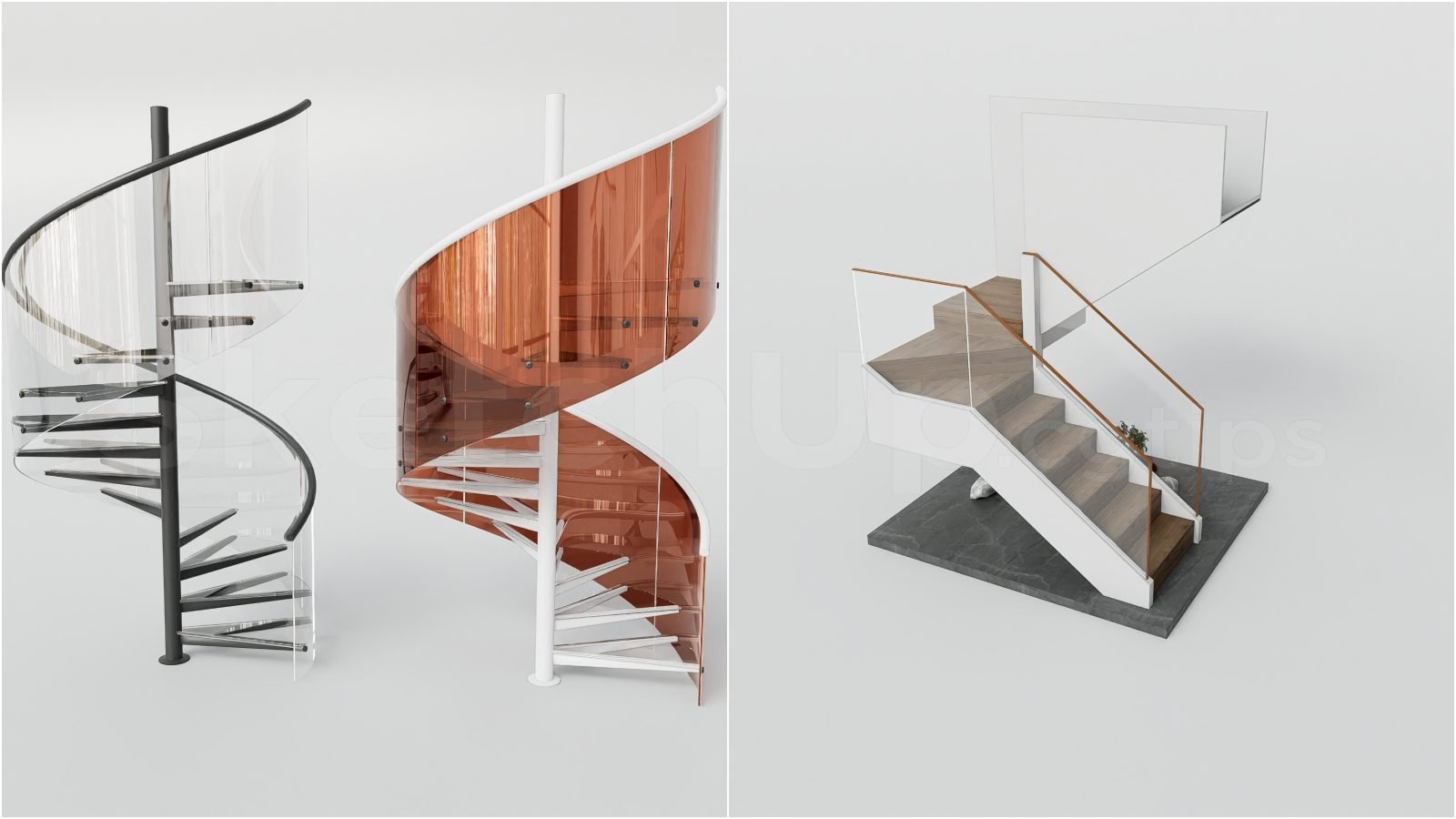 17846. نموذج الدرج المجاني - تصميم ثلاثية الأبعاد المعمارية الحديثة (2)