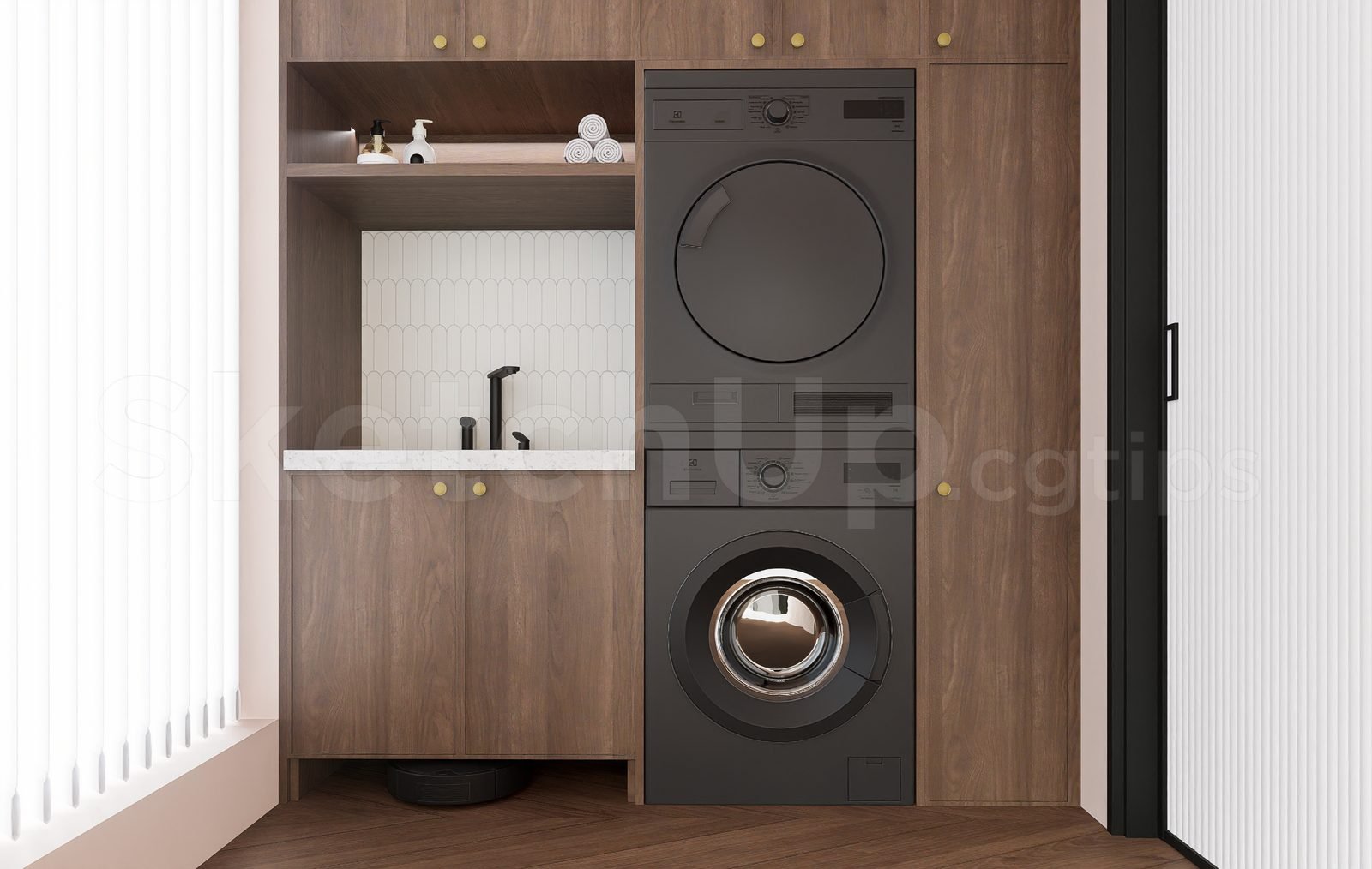 17956. تنزيل مجاني نموذج رسم غرفة الغسيل الحديثة (2)