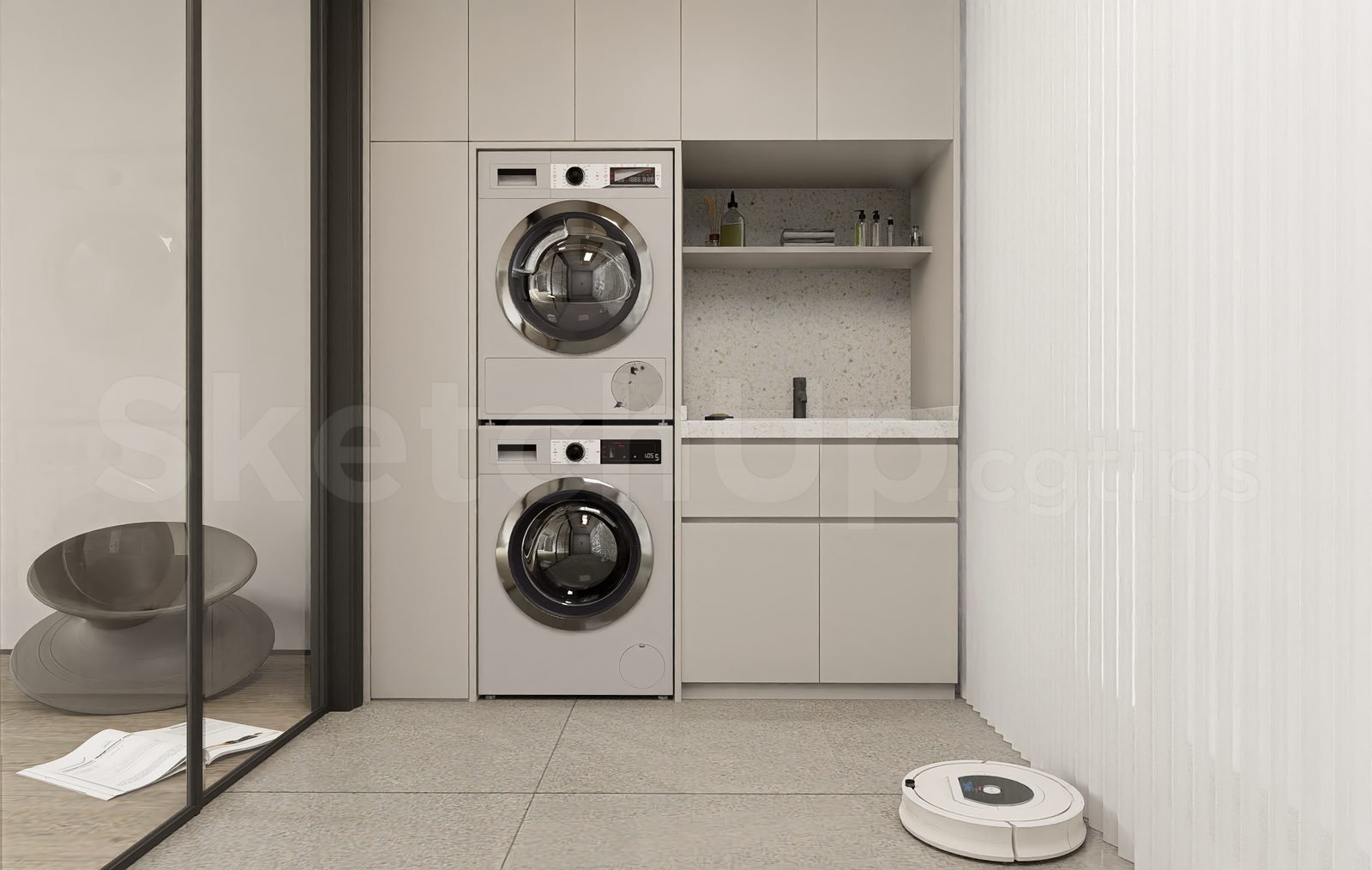 18015. تحميل مجاني نموذج رسم غرفة الغسيل الحديثة (1)