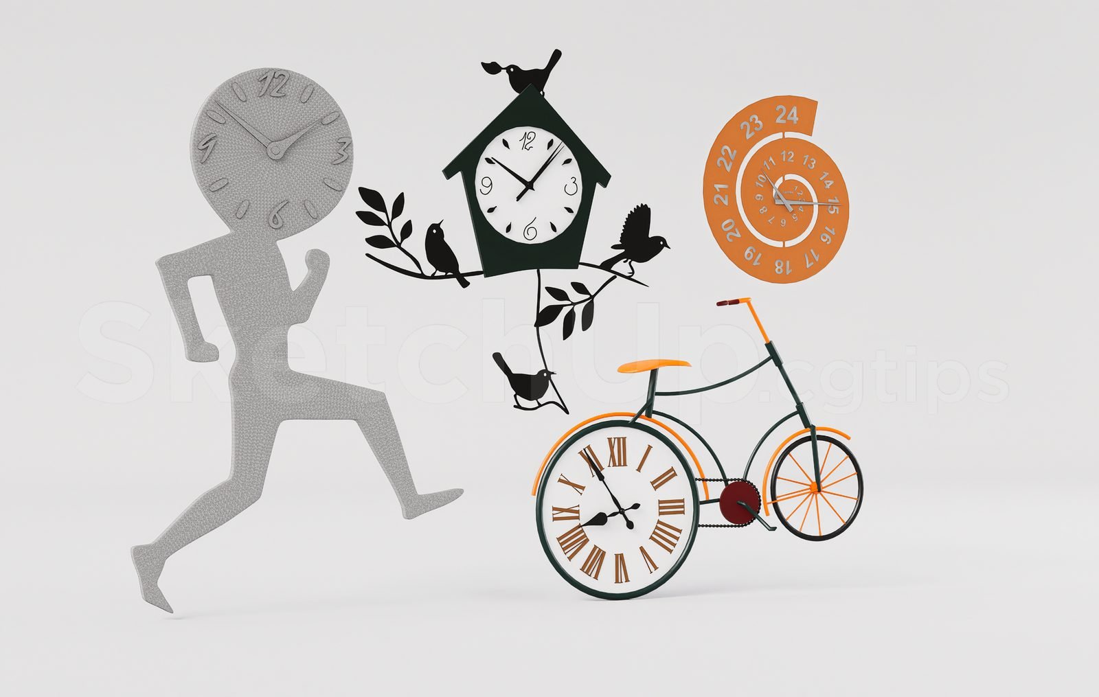 18016. نموذج ساعة Sketchup - تحميل مجاني ثلاثي الأبعاد (1)