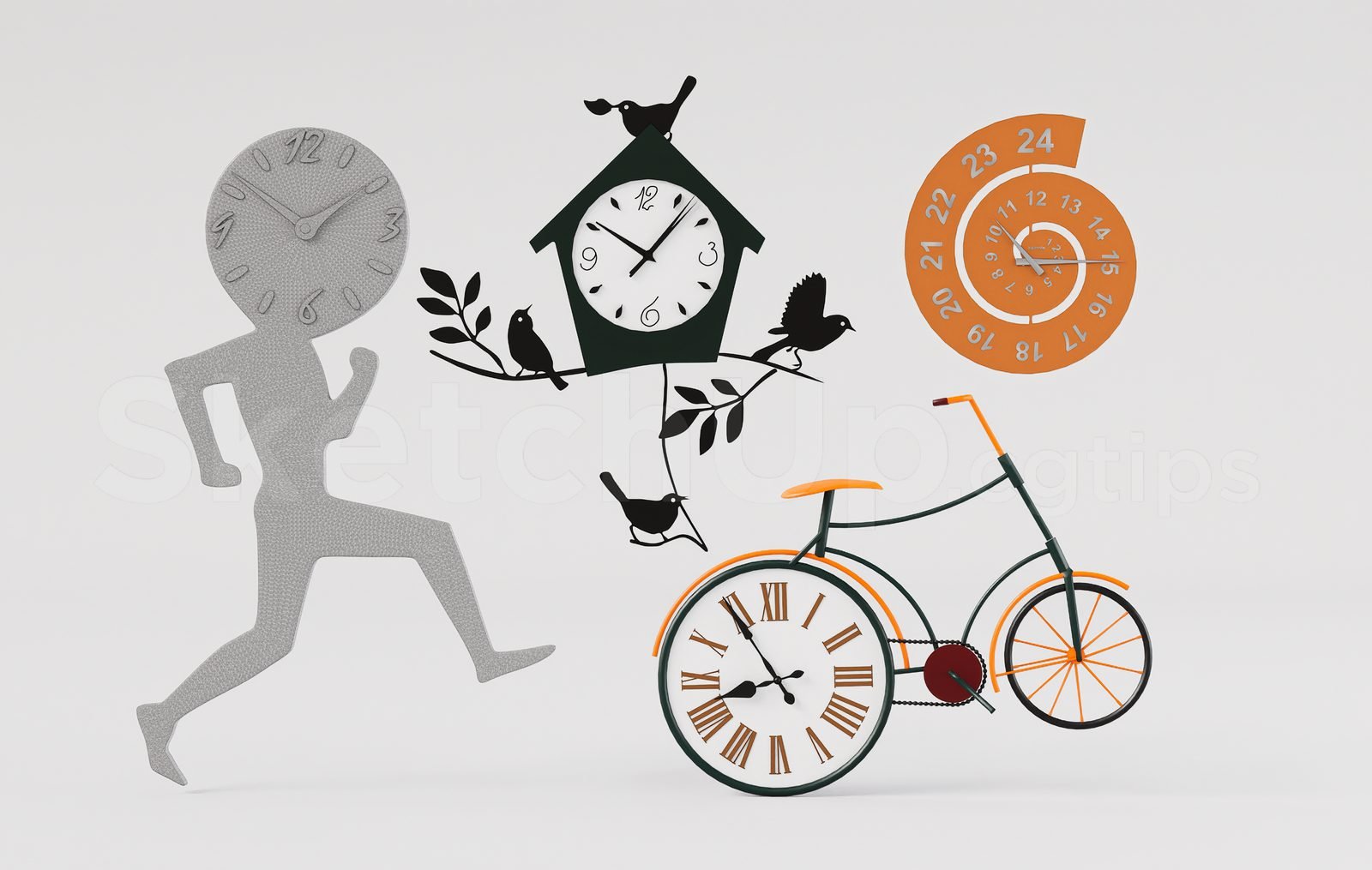 18016. نموذج ساعة Sketchup - تنزيل 3D مجاني (2)