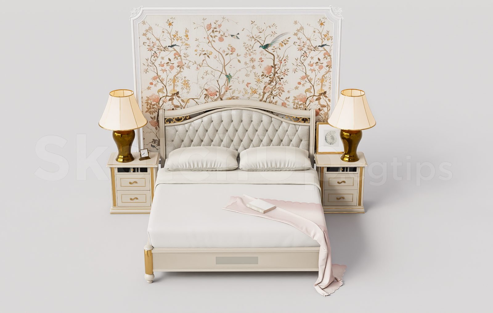 18027. قم بتنزيل نموذج السرير المجاني لرسومات Sketchup (1)