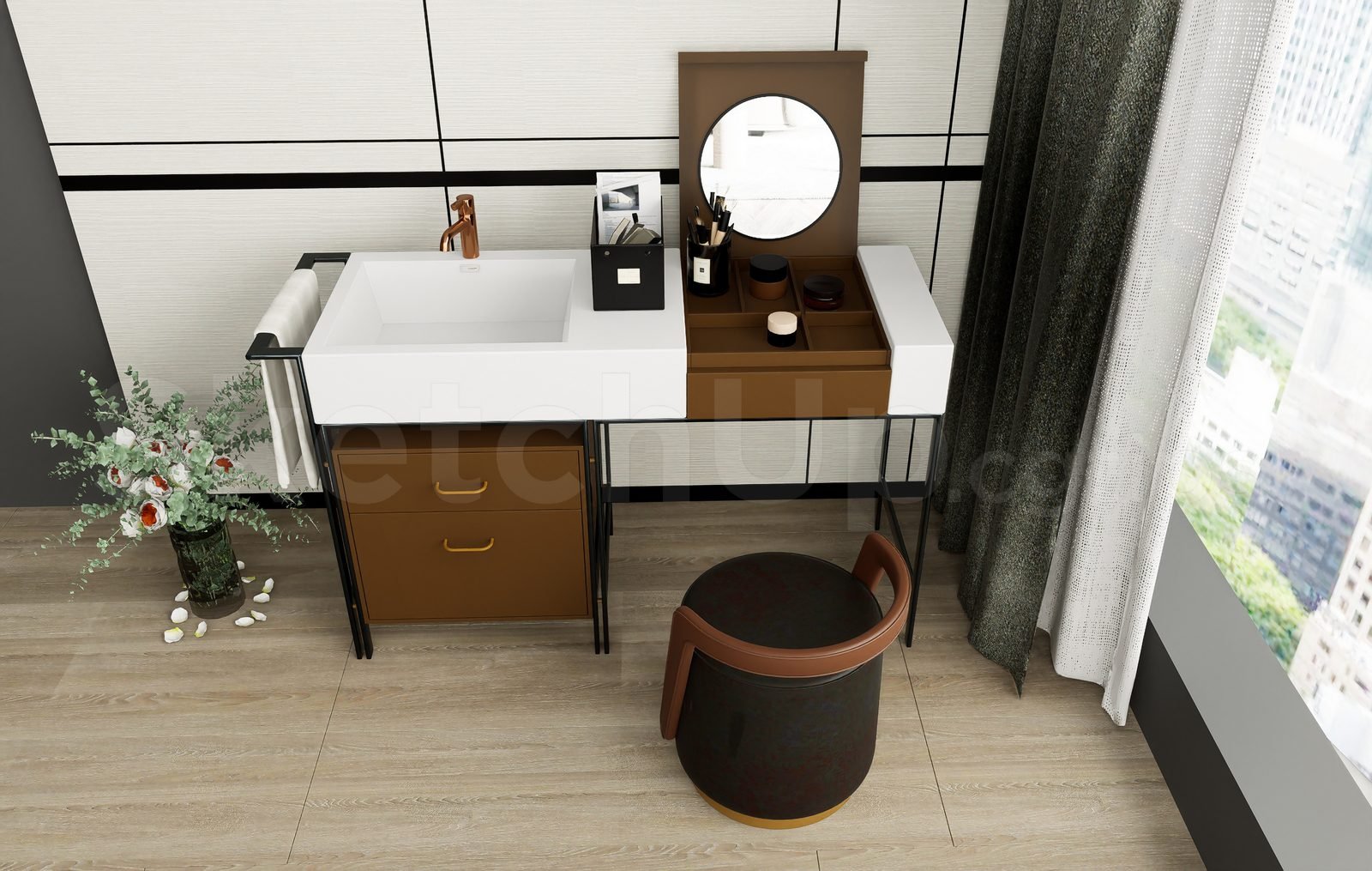 18039. طاولة مكياج 3D Sketchup Free (2)