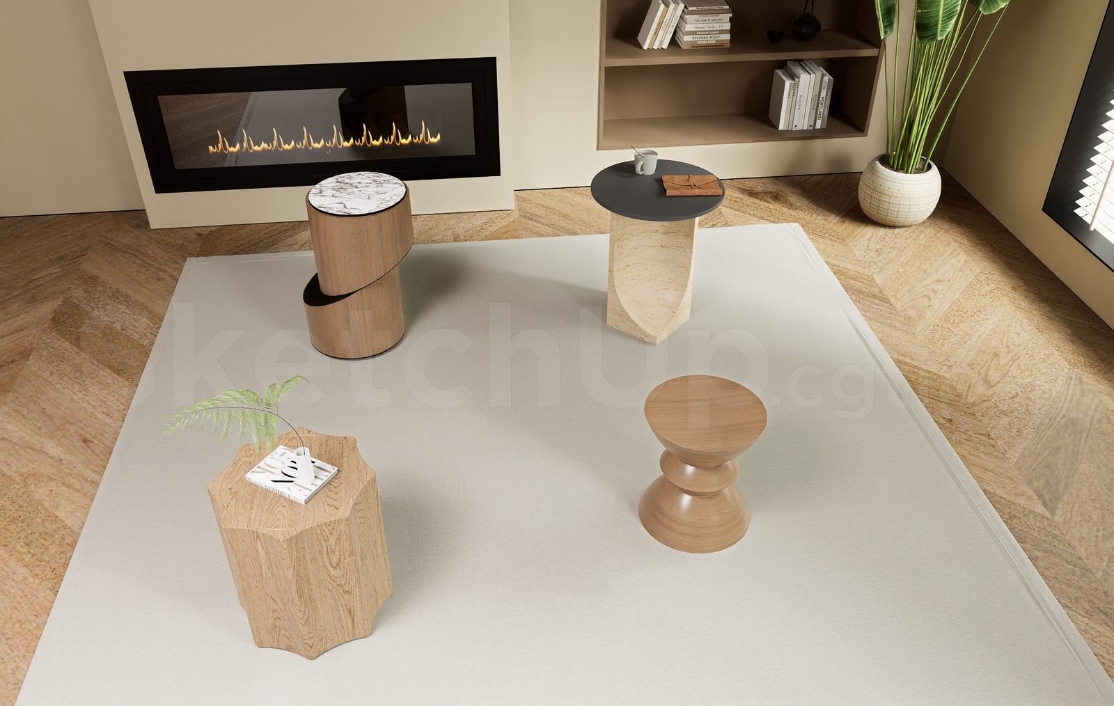 18046. تنزيل مجاني رسم سرير الجدول 3D الطراز (2)