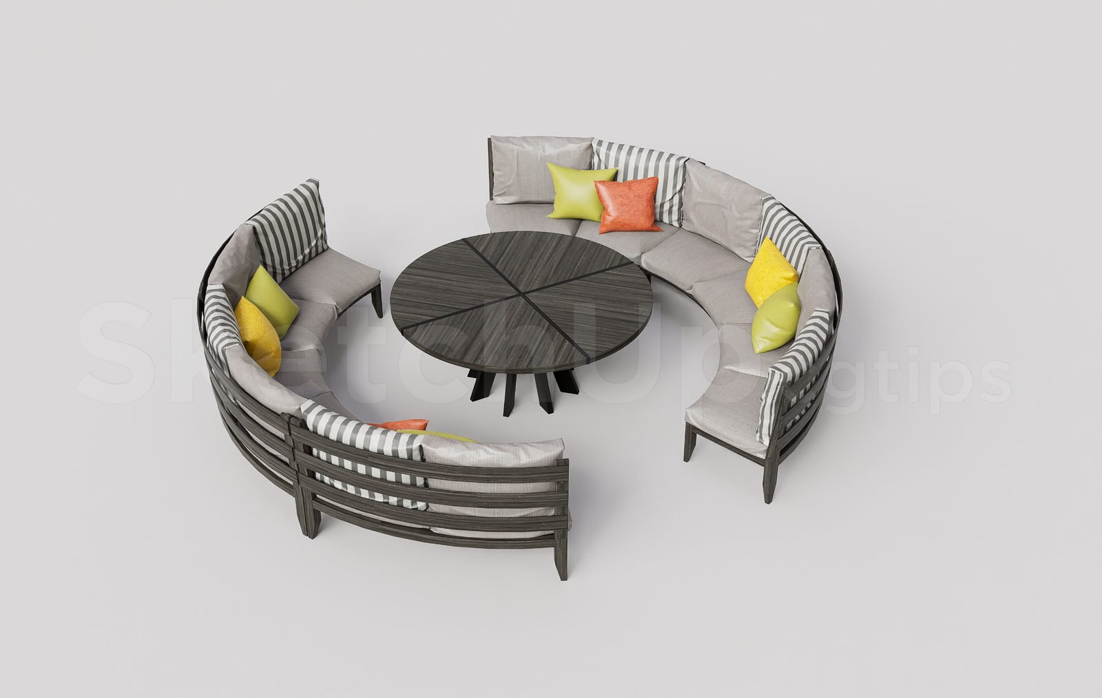 18054. Sketchup Restaurant & Cafe Furniture 3D Models Download (2)