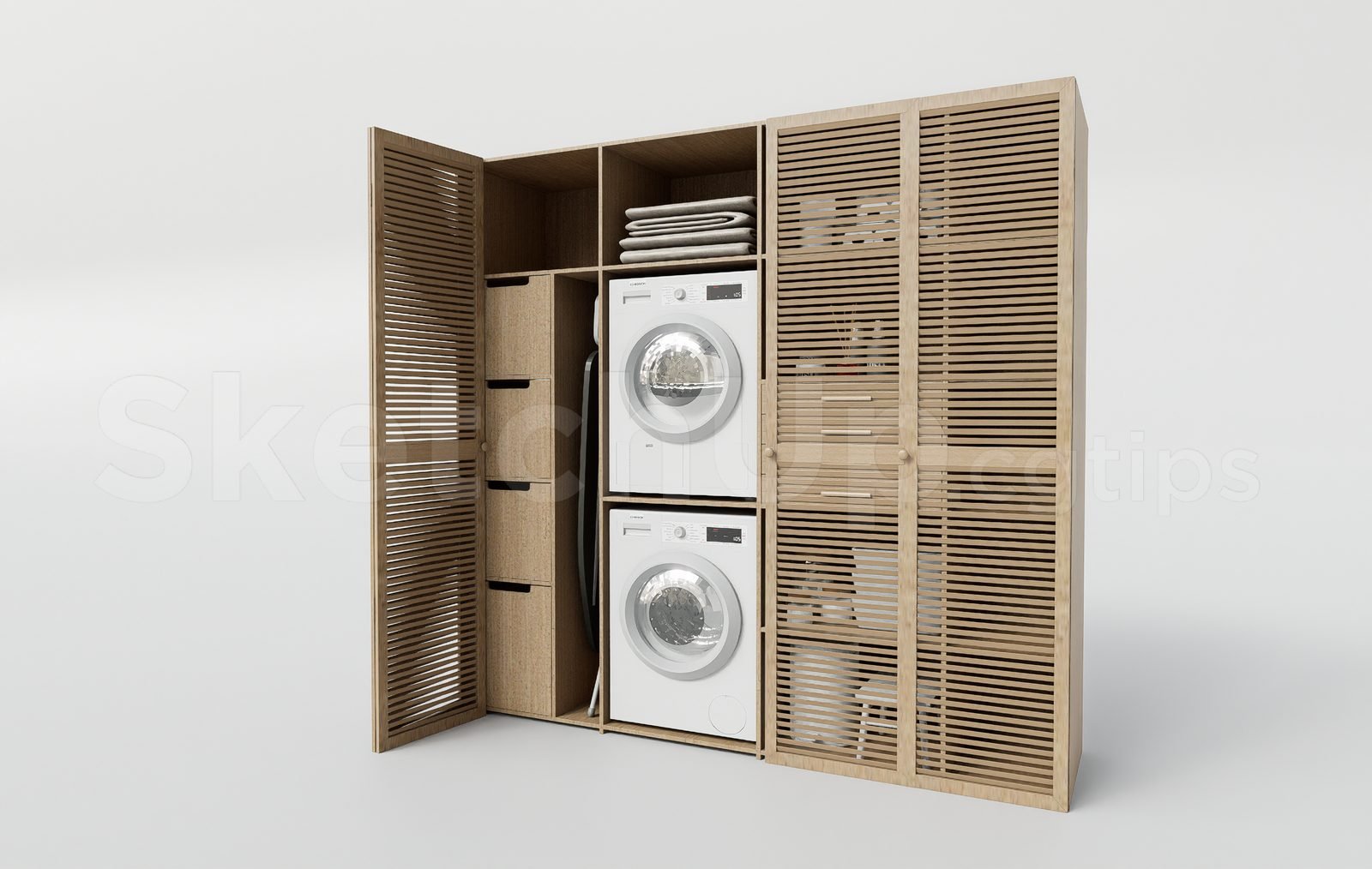 18175. تنزيل مجاني لنموذج Sketchup لغرفة الغسيل الحديثة (2)