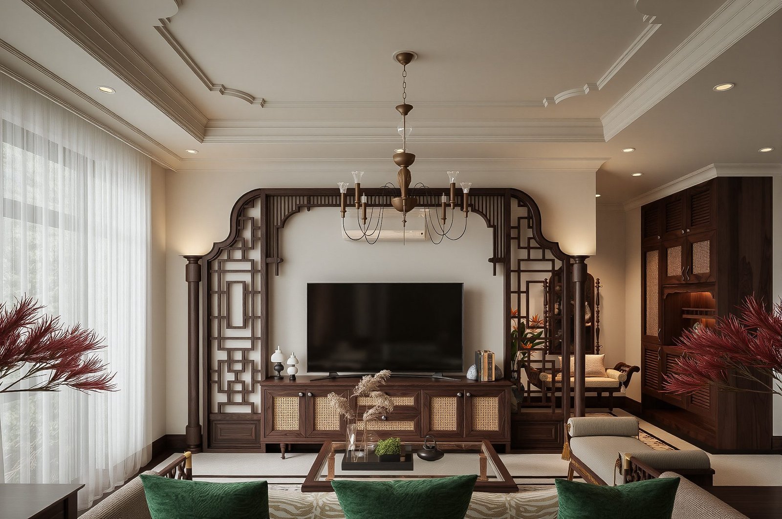 18176. تحميل النموذج الداخلي لغرفة المعيشة Sketchup Indochine مجانًا بواسطة Phan Thuc (1)