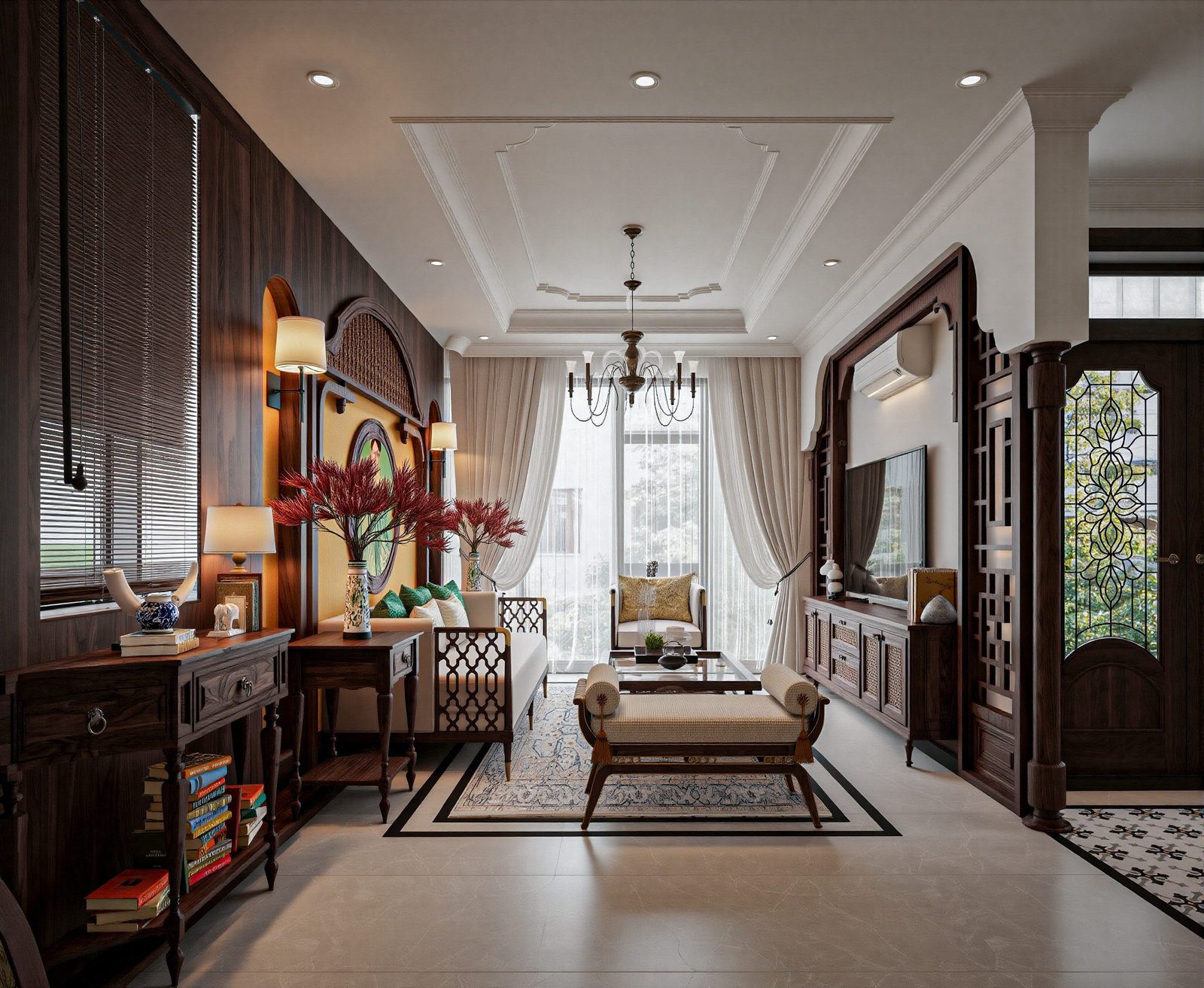 18176. تحميل النموذج الداخلي لغرفة المعيشة Sketchup Indochine مجانًا بواسطة Phan Thuc (10)