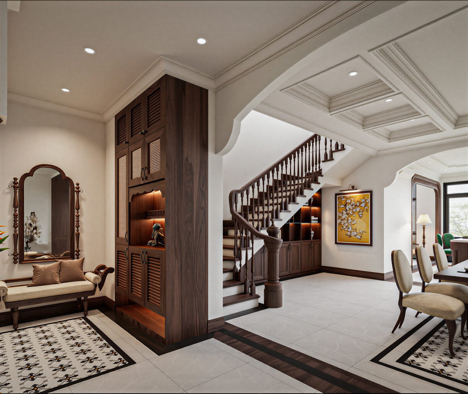 18176. تحميل النموذج الداخلي لغرفة المعيشة Sketchup Indochine مجانًا بواسطة Phan Thuc (2)