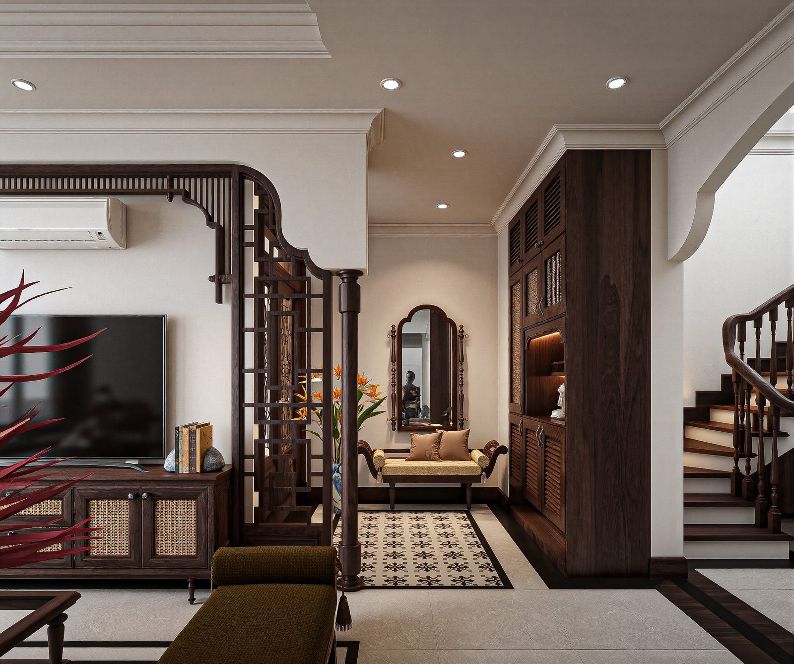 18176. تحميل النموذج الداخلي لغرفة المعيشة Sketchup Indochine مجانًا بواسطة Phan Thuc (3)